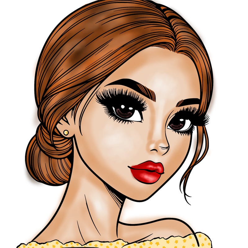 realistic girl with lashes