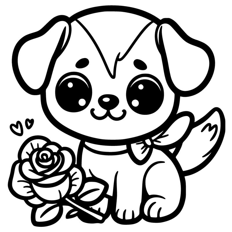 cute dog with rose