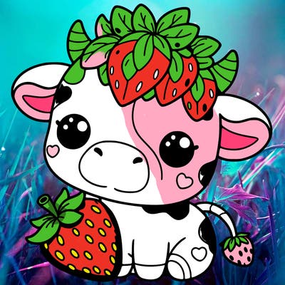 cute strawberry cow