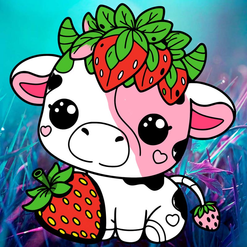 cute strawberry cow