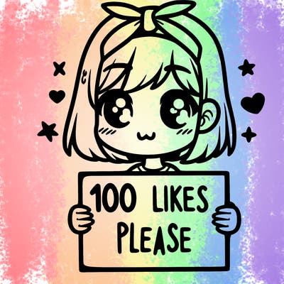 girl holding sign saying 100 likes please