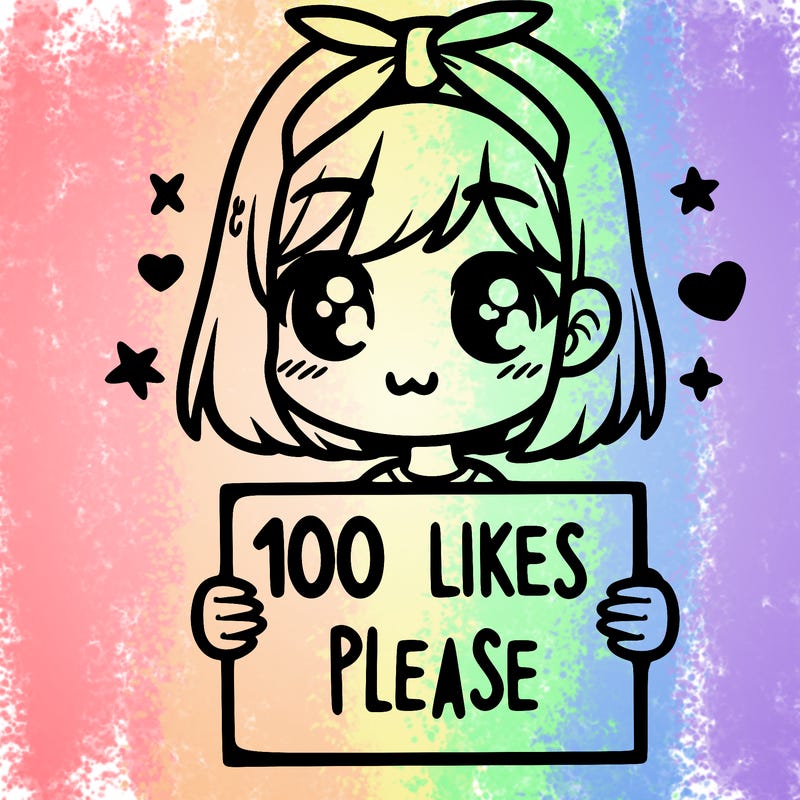 girl holding sign saying 100 likes please