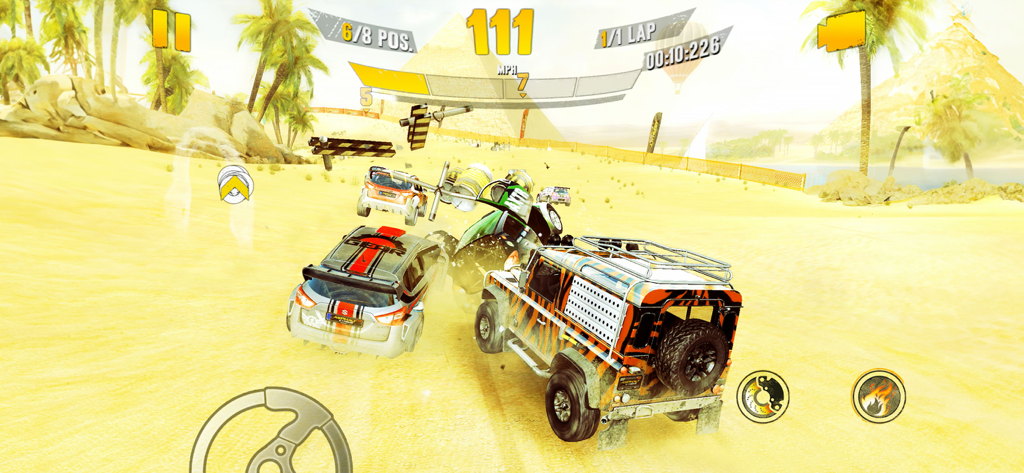 Asphalt Xtreme - Action-packed off-road racing with multiple vehicles colliding on a desert track
