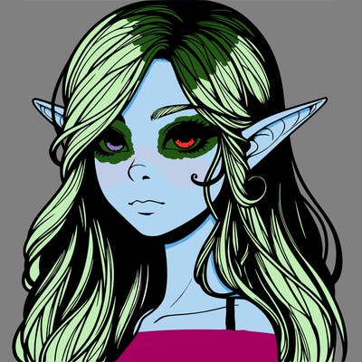 elf girl realistic dark fantasy