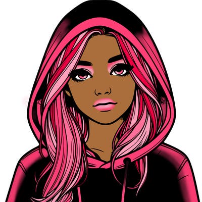 realistic girl with a hoodie
