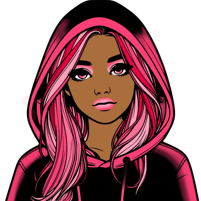 realistic girl with a hoodie