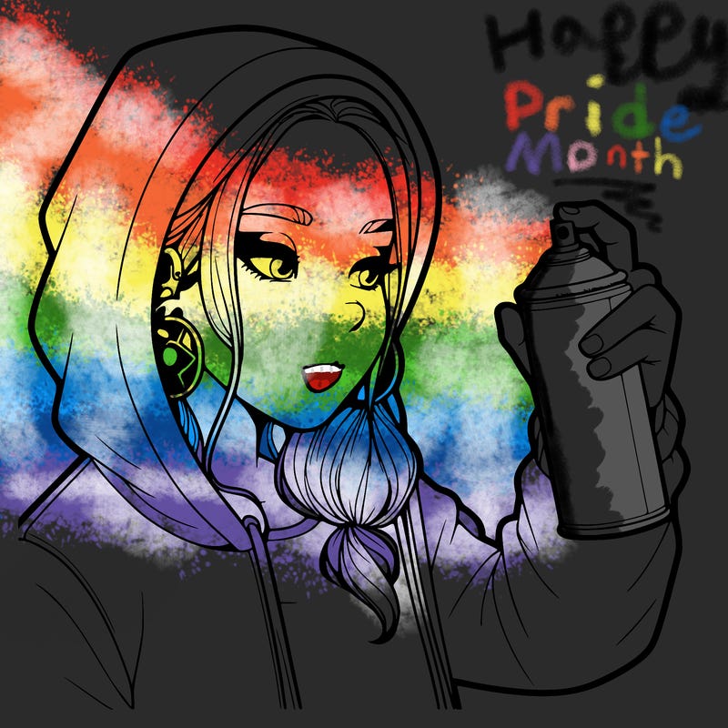 a realistic girl, spray painting