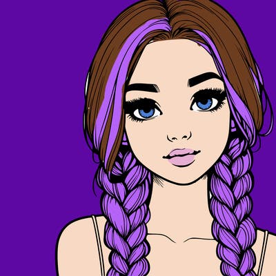 realistic girl with braids