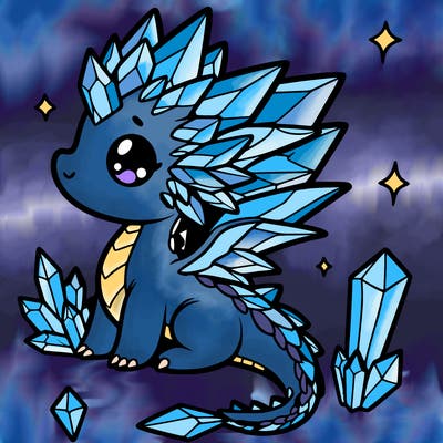 little cute crystal dragon