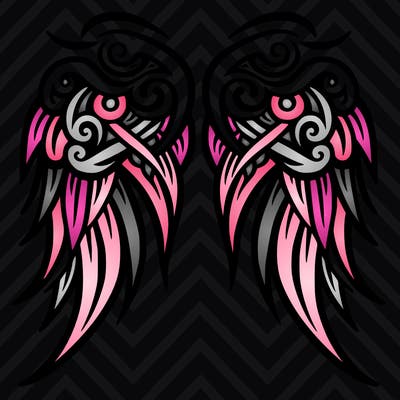 tribal tattoo style angel wings