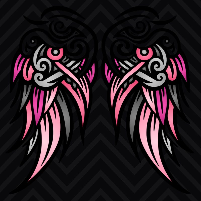 tribal tattoo style angel wings