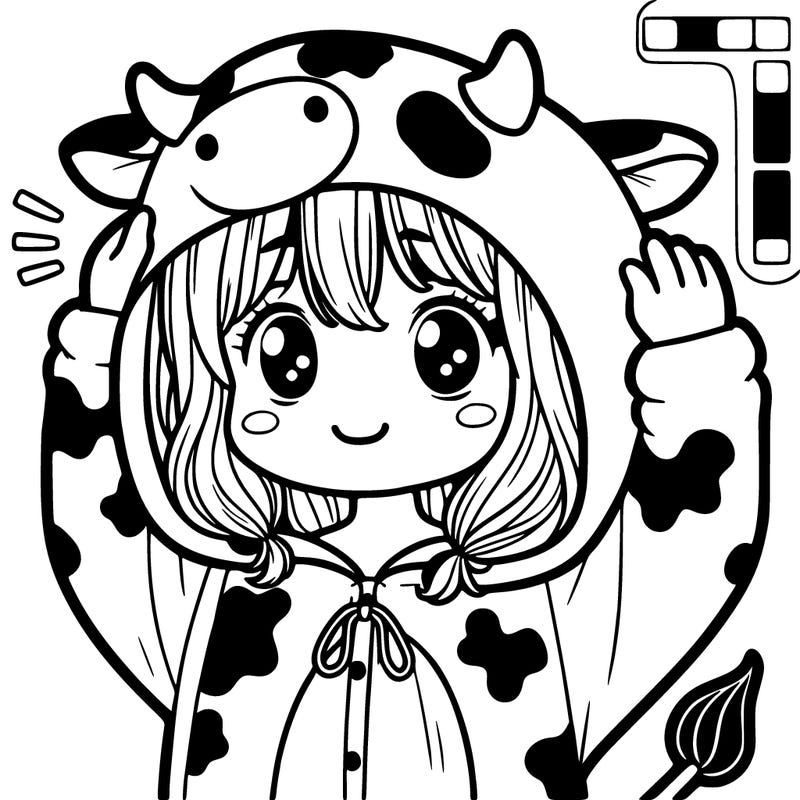 girl in cow onesie