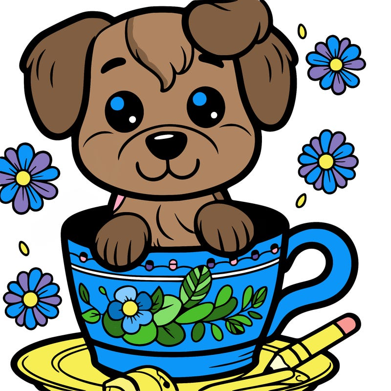 dog in tea cup