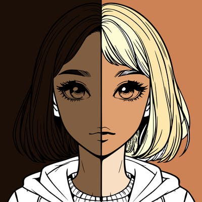 split realistic girl