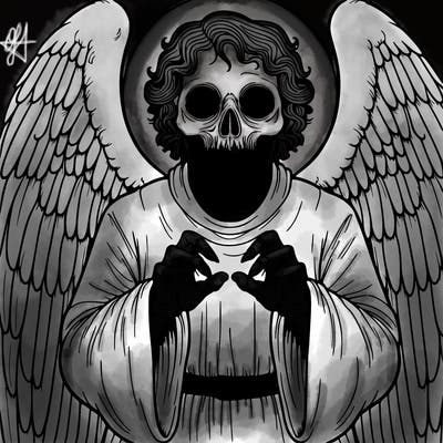 creepy biblically accurate angel realistic