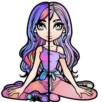 realistic girl split