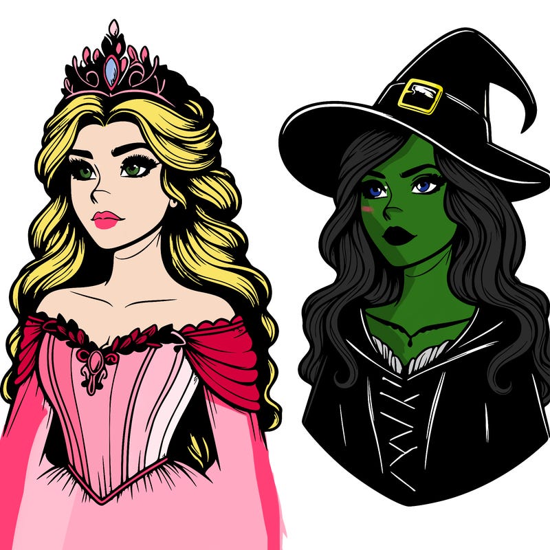 princess and witch realistic