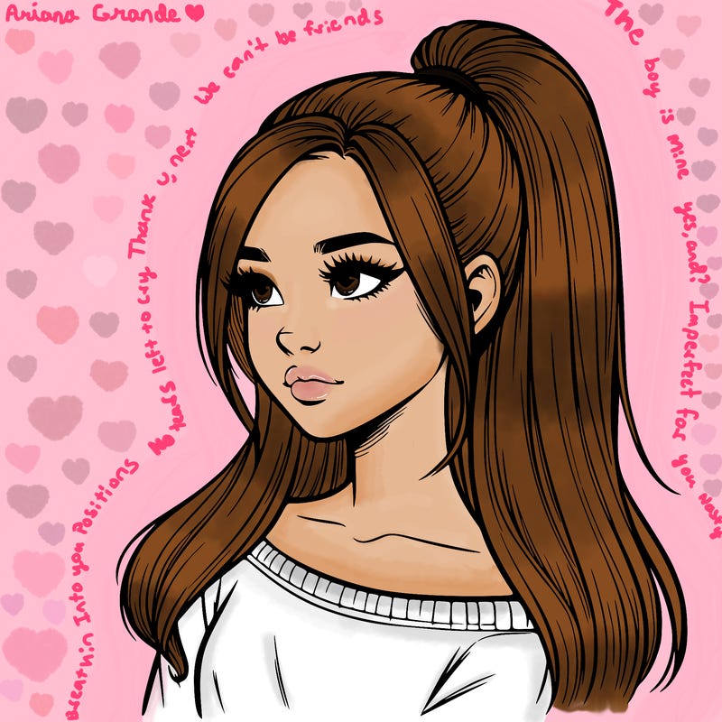 realistic girl with a high ponytail