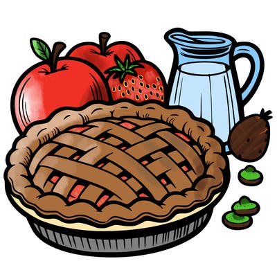 a pie of food