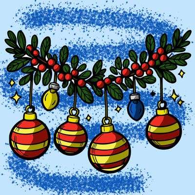 christmas garland with big bulbs