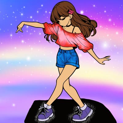 realistic girl danceing