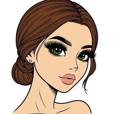 realistic girl with lashes