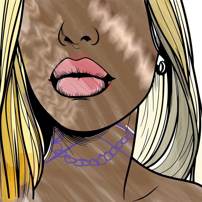 realistic woman with full lips