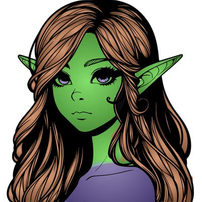 elf girl realistic dark fantasy
