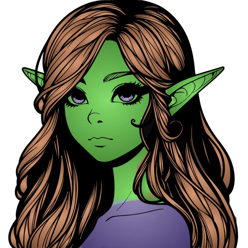 elf girl realistic dark fantasy