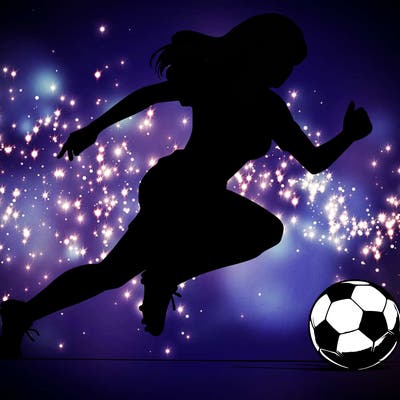 realistic woman playing soccer