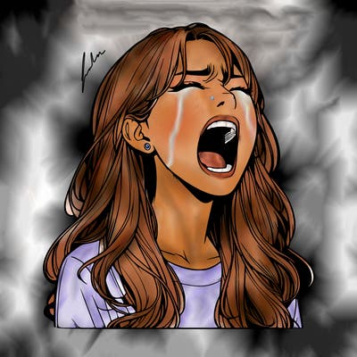 screaming realistic, girl