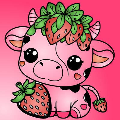 cute strawberry cow