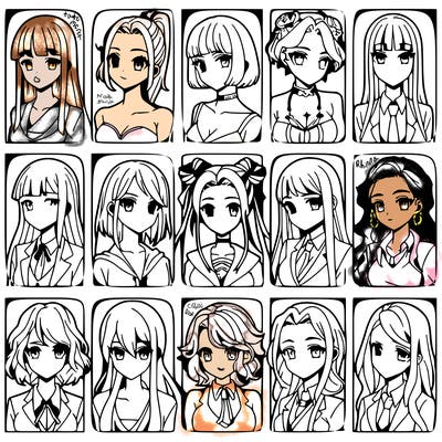 girls that look diffrent anime