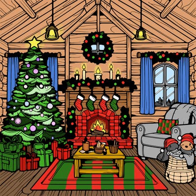 christmas house interior