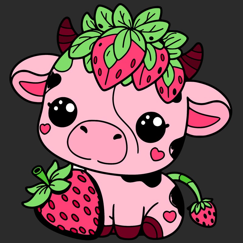 cute strawberry cow