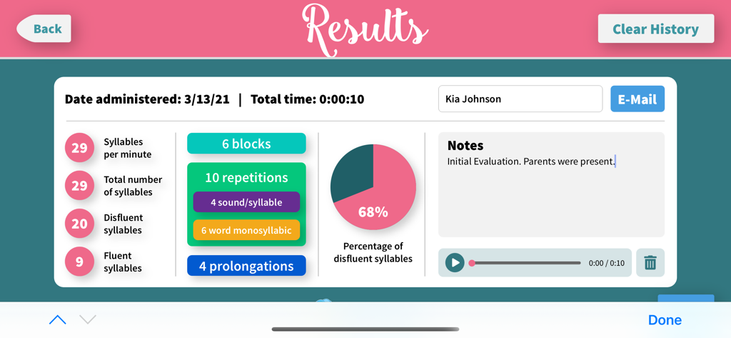 Disfluency Index Counter Plus - Medical App | MWM