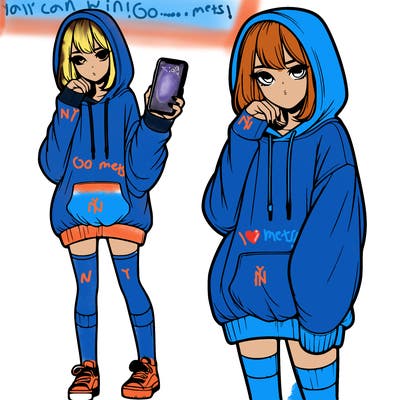 realistic girl who looks tired and is wearing an oversized hoodie and knee high socks and is holding a phone