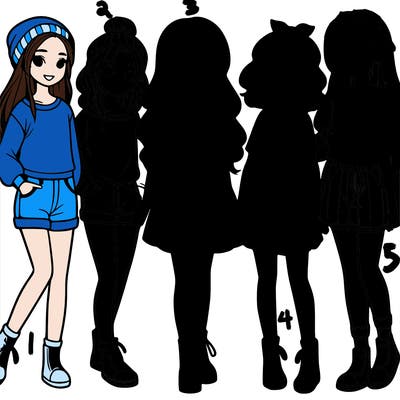 a group of five girls