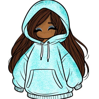 girl in oversized hoodie