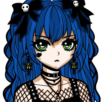 goth anime girl
