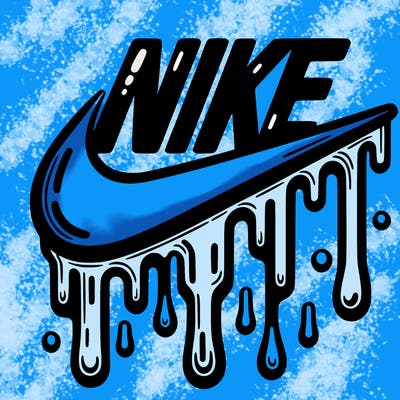 dripping nike logo
