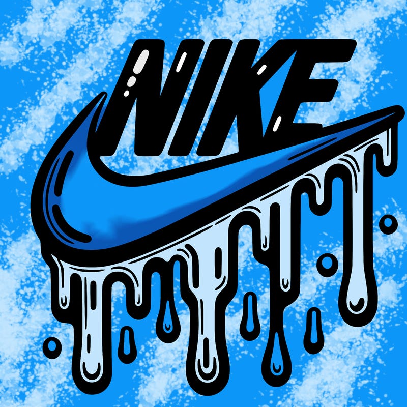 dripping nike logo