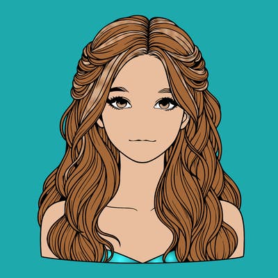 realistic girl with half up half down