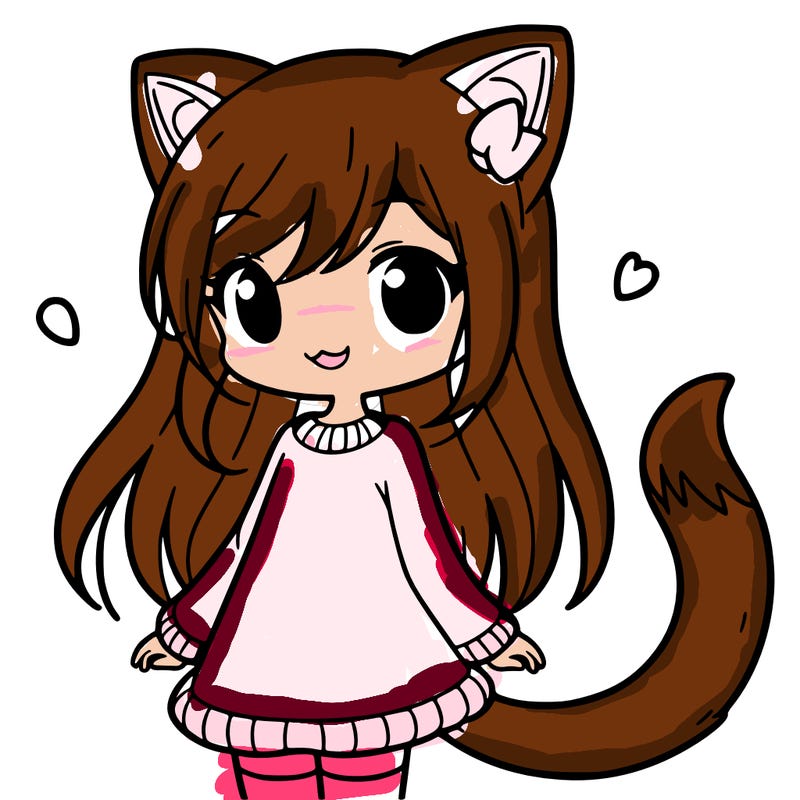 girl with cat ears and tail