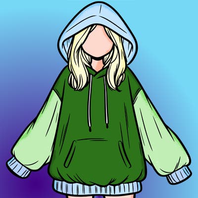 girl in oversized hoodie