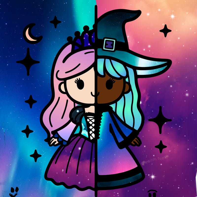 split princess and witch