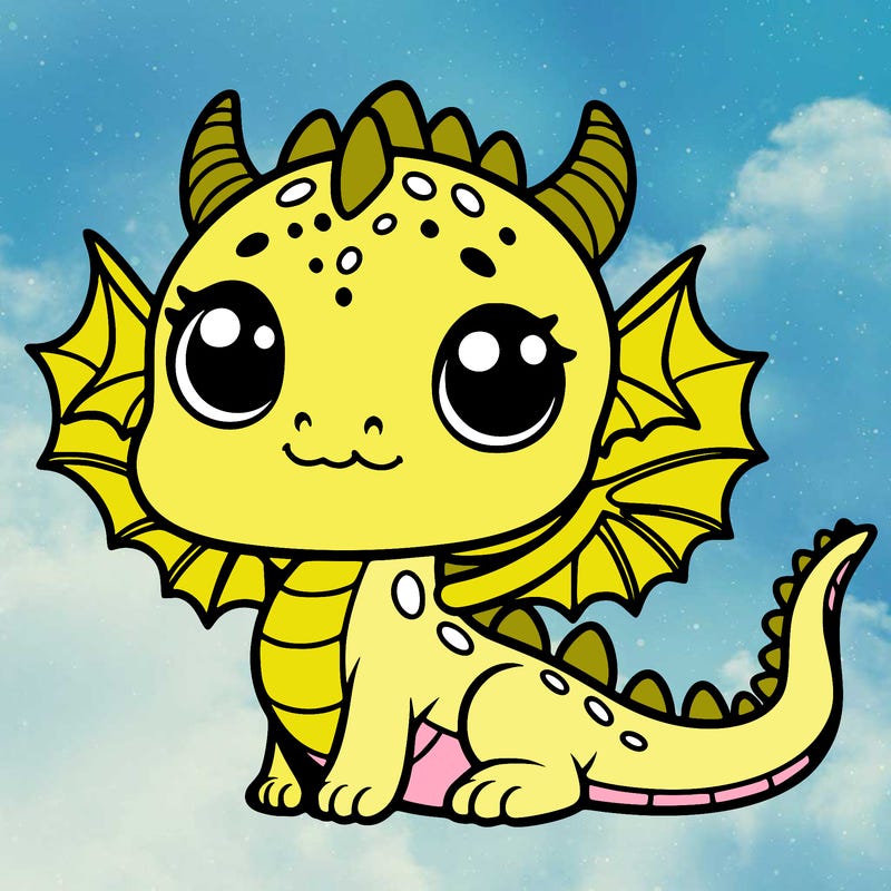 cute baby dragon easy