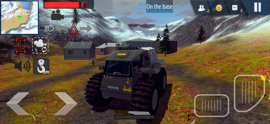 Offroad Simulator Online - A heavy off-road vehicle exploring a mountain base in Offroad Simulator Online.