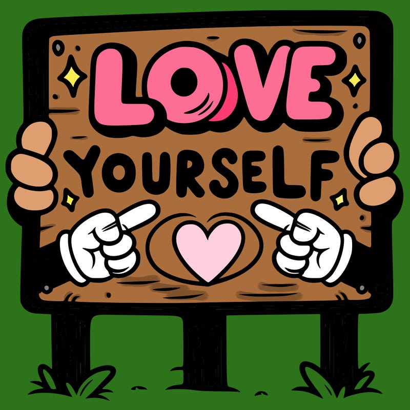 a sign where it is written: love yourself