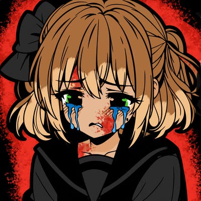 anime girl crying